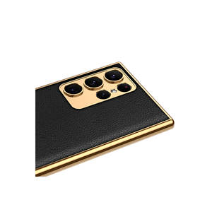 Étui de téléphone Netzy SAFA Fusion Series pour Samsung Galaxy S23 Ultra, aspect cuir de luxe, bord électro-plaqué, PC, téléphone portable - Product Image 5