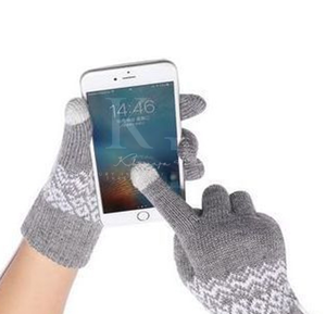 Gants d'hiver à la mode à cinq doigts de marque personnalisée Gants d'hiver extensibles, confortables et unisexes tricotés à la main - Product Image 5