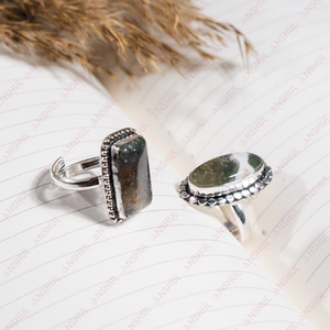 Bagues ajustables en agate mousse les plus saisissantes, pierres précieuses les plus bénéfiques pour la méditation, les fêtes et le port quotidien - Product Image 5