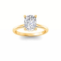 Anillo de Compromiso y Boda con Diamante Cultivado en Laboratorio de Corte Ovalado de 1.5 Quilates, Oro Blanco/Amarillo/Rosa de 14K/18K, Certificado IGI, Joyería Fina