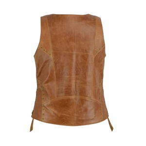 Chaleco de Cuero Genuino para Mujer al por Mayor |   Ropa de Invierno de Alta Calidad |   Diseño Transpirable |   Logotipo Personalizado |   Colores y Tamaños Personalizados - Product Image 3