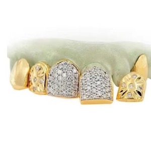 Fourniture en gros de dents de diamant à la mode Grillz or bijoux Hip Hop pour les amoureux pierre de Moissanite pour les cadeaux - Product Image 4