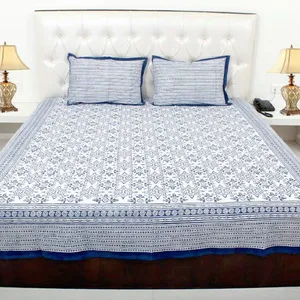 Draps de lit imprimés en bois imprimés indiens imprimé bohème couvre-lit ensembles de literie avec taie d'oreiller en gros abordable