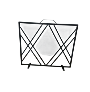 Grille de protection contre les flammes en fil de fer noir, décoration en métal - Fer forgé massif, protection contre les étincelles, design moderne pour la décoration de la maison - Product Image 1