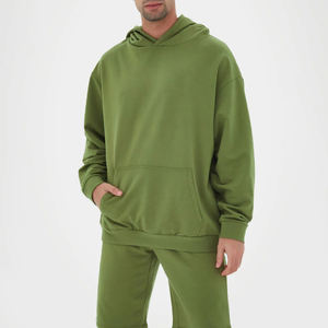 Jersey cálido de invierno informal para hombre, de talla grande sudaderas con capucha, logotipo personalizado, apliques bordados de poliéster mezclado de algodón de alta calidad - Product Image 2