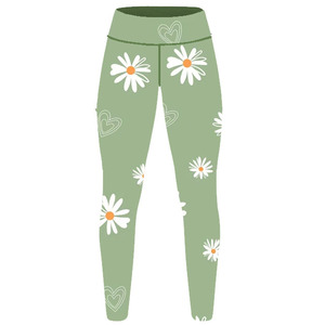 Leggings de yoga couleur unie à imprimé graphique pour femmes taille haute taille moyenne broderie écran impression numérique Sublimation tricotée - Product Image 5