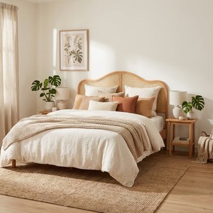 Cabecero de Cama Inflable Tejido a Mano con Arco de Ratán Natural, Estilo Rústico, Tamaño King, Decoración de Muebles para Dormitorio, Vietnam - Product Image 4