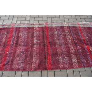 Alfombra Turca de 3.3x7.4 pies (101x226 cm), Alfombra Kilim Roja Estilo Suroeste Vintage - Product Image 3