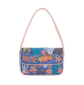 Bolso de mano de cuentas de semillas de arte indio con patrones de bordado hechos a mano, bolso de noche bordado con cuentas de semillas de glowin fashion - Product Image 1