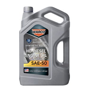 Huile moteur diesel WARCO, lubrifiant automobile, anti-usure, mélange synthétique haute performance, SAE-50, lot de 3, 5 quarts - Product Image 1