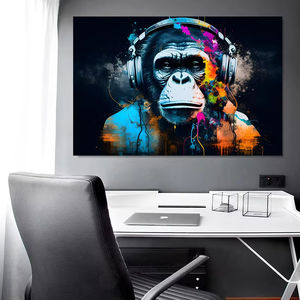 <span class=keywords><strong>Singe</strong></span> avec casque DJ <span class=keywords><strong>singe</strong></span> <span class=keywords><strong>affiche</strong></span> et impressions Graffiti chimpanzés peinture décorative <span class=keywords><strong>POP</strong></span> Animal mur <span class=keywords><strong>Art</strong></span> photos - Product Image 4