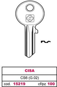 Llave de Cobre Cs6 (g.Vac 0) Cisa - Product Image 1