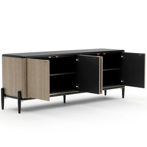 Buffet moderne en bois avec quatre portes pour entrée, salon et salle à manger - Product Image 4