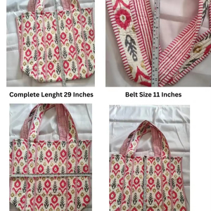 กระเป๋าผ้าฝ้ายโบฮีเมียนขนาดใหญ่เป็นมิตรกับสิ่งแวดล้อมสำหรับเด็กผู้หญิงเทศกาลปีใหม่วันฮาโลวีนวันคริสต์มาสวันแม่ - Product Image 4