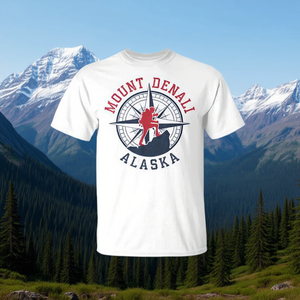 T-shirt souvenir del Parco Nazionale Denali dell'Alaska per escursioni e campeggio - Abbigliamento promozionale indispensabile per i viaggiatori - Product Image 3