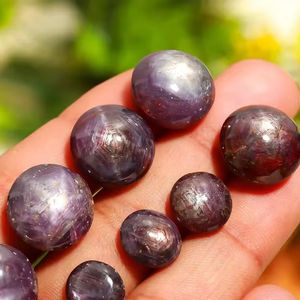 Cabujón de Rubí Estrella Rojo Rosado Natural de 6 Rayos, Hecho a Mano, de Alta Calidad, Encerado/Aceitado, Piedra Certificada para Joyería, Gemas Sueltas - Product Image 1