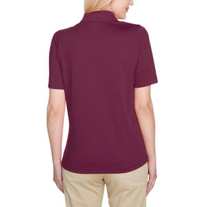 Polo de señoras de algodón 100% de alta calidad con logotipo personalizado al por mayor polo de golf ajustado de costilla elástica para mujer - Product Image 2