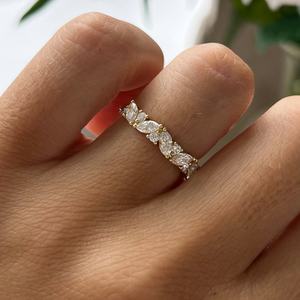 Bague d'éternité pleine taille Asscher en argent, or, platine, 10K, 14K, 18K, bague de promesse d'anniversaire, bijoux - Product Image 4