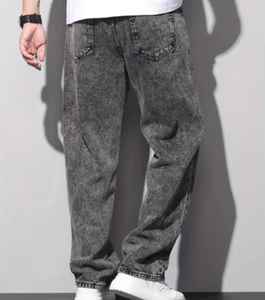 Vaqueros rectos holgados de algodón 100% para hombre, transpirables, de mezclilla, de talle medio, ajuste relajado, estilo gótico, casual, lavados, de pierna ancha, sueltos - Product Image 4