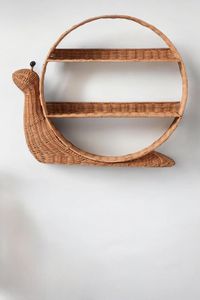Estante de Almacenamiento Colgante de Pared de Ratán en Forma de Caracol Hecho a Mano - Product Image 4