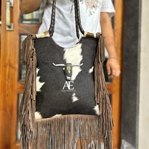 กระเป๋าโท้ทหนังวัวขนสัตว์สำหรับผู้หญิงกระเป๋าถือใต้วงแขนคุณภาพมาตรฐาน - Product Image 1