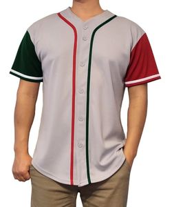 Maillot de baseball unisexe personnalisé Mexique imprimé 100% polyester antibactérien séchage rapide uniformes d'équipe taille jusqu'à 3XL - Product Image 1