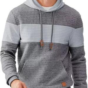 Sudadera con capucha y cremallera de color sólido para hombre con bolsillos laterales: moda, manga larga, ropa informal, apertura y cierre de cremallera completa, SOF - Product Image 1