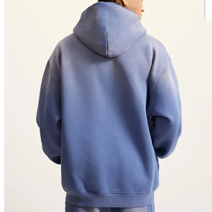 Sweat à capuche personnalisé streetwear avec strass, broderie, lourd, vintage, délavé à l'acide, appliqué, style boxy pour homme - Product Image 2