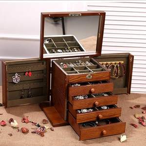 Caja de Joyería de Madera Grande Personalizable de Alta Calidad con Elegante Diseño Tallado para Accesorios de Estilo de Vida de Lujo - Product Image 1