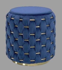 Reposapiés de Metal con Forma Cuadrada, Taburete Otomano para Sentarse, Mueble Decorativo para el Hogar, Hoteles y Villas, Taburete Otomano con Patas Doradas - Product Image 2