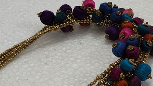 Collar de Cadena de Aleación de Cobre Cubierto con Hilo Vibrante, Joyería de Cuentas Estilo Boho Chic, Hecho a Mano Multicolor, 16 Pulgadas, de Lujo - Product Image 2