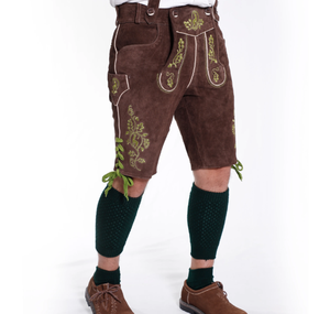 Lederhosen ของแท้เลเดอร์โฮเซ่นแท้สไตล์เยอรมันสีน้ำตาลวอลนัทสำหรับผู้ชาย - Product Image 4