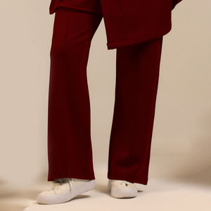 Easy Wear Factory Price Urban-Modest Finish <b>Women</b> Straight Fit <b>Lounge</b> Pants Elastic Waist Soft Knit Casual Wear - Product Image 1