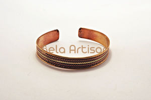 Handmade <b>Copper</b> Cuff Bracelet Pure <b>Copper</b> Brass Iron Healing Fashion <b>Bangles</b> for <b>Men</b> Women Magnets Included Direct From Nepal - Product Image 4