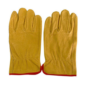 Guantes de trabajo de cuero Guantes de seguridad de bajo precio superventas Guantes de seguridad de piel de vaca de alta calidad a la venta - Product Image 4