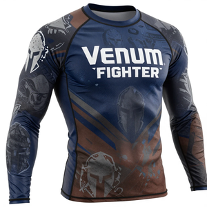 Rashguard de Diseño Personalizado, Nueva Colección, Ropa Deportiva para Gimnasio, Ecológica, de Secado Rápido, Spandex, Poliéster, Venum Fighter - Product Image 1