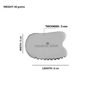 OEM Private Label Natural Stainless Steel Gua Sha Facial <b>Massager</b> Rectangle Shape With Teeth for Head <b>Massager</b> Indian Factory - Product Image 2