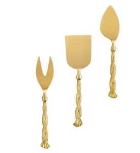 Cuchillos de cocina y accesorios Juego creativo de cuchillos de metal para servir queso Mango de madera Herramientas de queso de acero inoxidable - Product Image 5