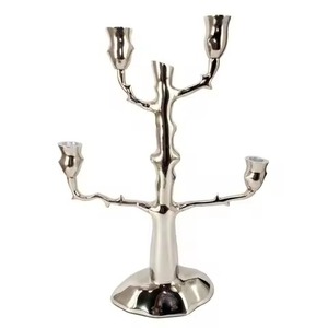 Bougeoir élégant en argent pour candélabre, dessus de table de salon, bougeoir décoratif à 5 bras pour éclairage domestique - Product Image 6