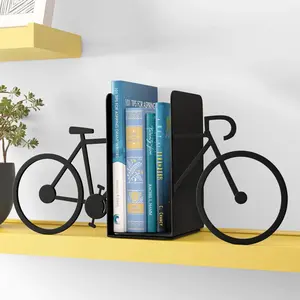 Sujetalibros de metal Acabado en marrón oscuro Organizadores de escritorio elegantes Decoración elegante para el hogar y la Oficina - Product Image 4