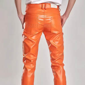 กางเกงหนังผู้ชายทรงสลิมฟิต แฟชั่นสตรีทแวร์ ชุดลำลอง กางเกงหนังผู้ชายทรงสลิมฟิต แฟชั่นสตรีทแวร์สุดอินเทรนด์ - Product Image 6