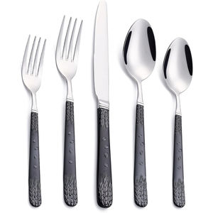 Hotel proveedor indio cubiertos cuchillo de acero inoxidable de alta calidad tenedor cuchara juego de cubiertos acabado plateado para fiesta - Product Image 1