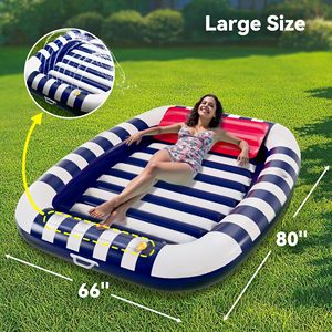 Premium Inflatable <b>Pool</b> Lounger Float Water Sprinkler 80x66 Large <b>Tanning</b> Bed for Adults Kids Summer Lake Beach Party Gift - Product Image 5