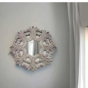 Miroirs muraux en bois décoratifs carrés artistiques modernes Décoration murale pour la maison Décoration murale pour le salon Mariage - Product Image 3