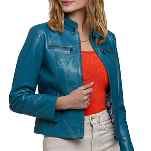 Wholesale Fashion <b>Women</b> Leather <b>Jacket</b> High Quality Best Selling <b>Women</b> Clothing Leather <b>Jacket</b> - Product Image 4