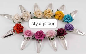 Rose épingle à cheveux femmes accessoire de cheveux coloré pinces à cheveux cadeau pour les filles velours Rose Floral Juda épingles chignon titulaire U épingle vêtements de mariée - Product Image 2