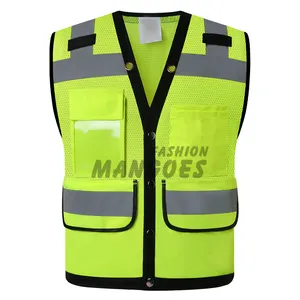 Hi Vis Safety Vest Reflective Surveryor Orange Mesh Safety vest Jacket High visibility work wear Customize