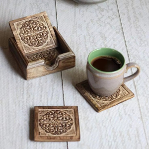 Classic Style Square Walnut Tabletop <b>Coasters</b> Natural Wood Mats & Pads <b>Heat</b> Resistant Eco-Friendly Durable Wholesale - Product Image 1