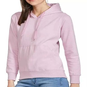 2025, venta al por mayor, ropa deportiva, Color rosa, manga larga, trajes informales, ropa de calle, sudaderas con capucha sólidas para mujer, jersey de lana de algodón - Product Image 1