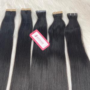 Cinta de pelo crudo vietnamita 100% al por mayor-en extensión virgen suelta onda profunda estilo de color natural-atractivo - Product Image 3